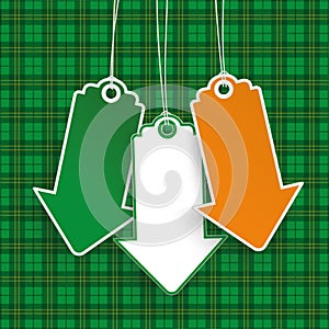 St Patricks Day 3 Price Stickers ArrowsTartan