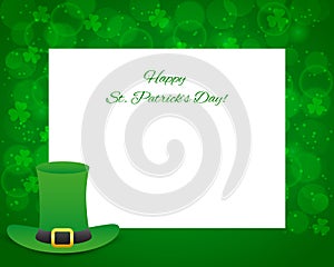 St Patricks day background with card