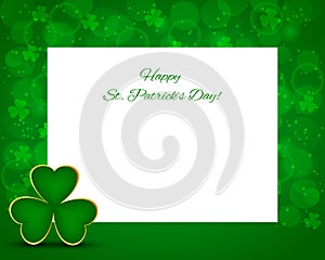 St Patricks day background with card