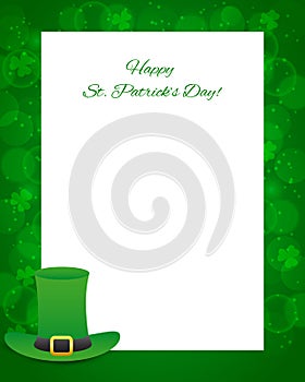 St Patricks day background with card