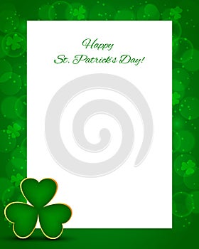 St Patricks day background with card