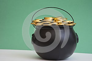 St. patricks day caldron with gold