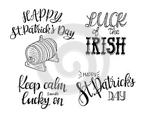 St Patricks day calligraphic cards collection