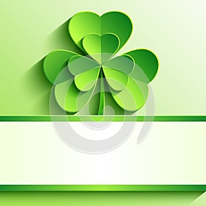 St. Patricks day card with 3d green clover