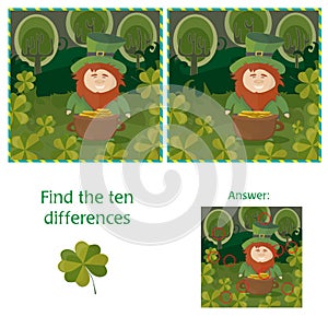 St. Patricks Day - find ten differences visual puzzle photo