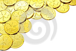 St Patricks Day gold coin border