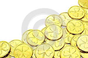 St Patricks Day gold coin border