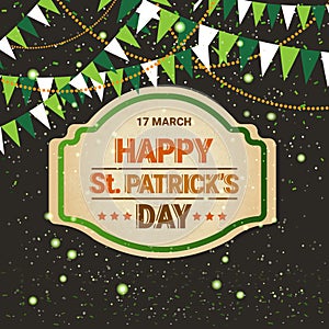 St. Patricks Day Greeting Card Or Decoration Poster Holiday Background