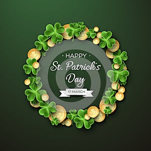 St. Patricks Day greeting holiday design.