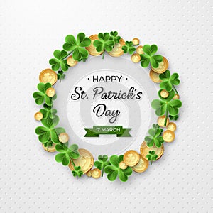 St. Patricks Day greeting holiday design.