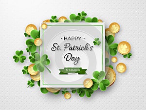 St. Patricks Day greeting holiday design.