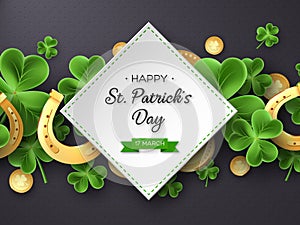 St. Patricks Day greeting holiday design.