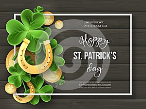 St. Patricks Day greeting holiday design.