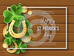 St. Patricks Day greeting holiday design.