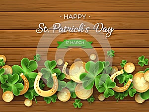 St. Patricks Day greeting holiday design.