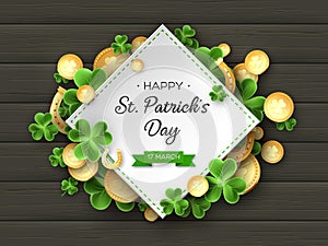 St. Patricks Day greeting holiday design.