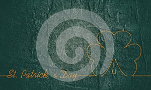 St. Patricks Day greeting. Stone material grunge texture