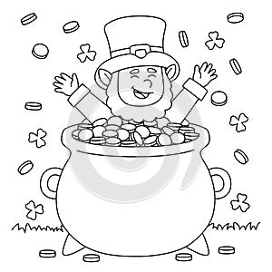 St. Patricks Day Leprechaun Coloring Page for Kids