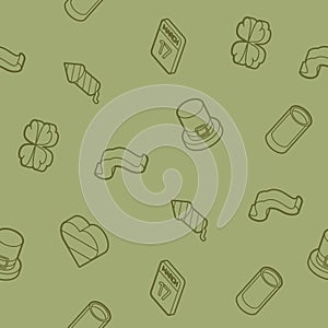 St.Patricks Day outline isometric pattern