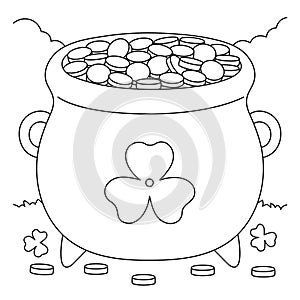 St. Patricks Day Pot Gold Coloring Page for Kids