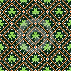 St Patricks Day Themed Shamrock Leaves Pattern