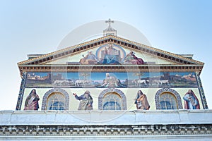 St Paul basilica facade in Rome