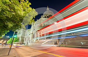 St Paul Cathedral from city street - London