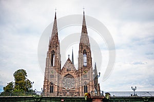 St. Paul Church from the Ill river in Strasbourg