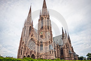 St. Paul Church from the Ill river in Strasbourg, Alsace