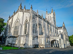 St. Paul`s Cathedral is a Cathedral of Anglican background noted for its Gothic architecture at Kolkata  Calcutta , West Bengal