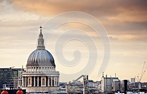 St Paul's Cathedral in London during sunset