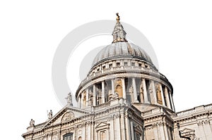St Paul`s Cathedral London, UK isolated on white background