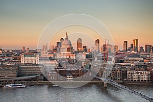 St Paul s Cathedral and Millenium Bridge in London