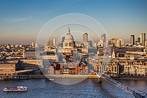 St Paul s Cathedral and Millenium Bridge in London