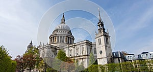 St Paul`s Cathedral view from Carter Lane Gardens