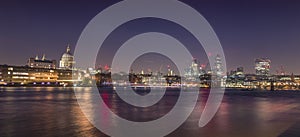 St. Paul's night view and London Skyline from Tate Modern Thame's Embankment photo