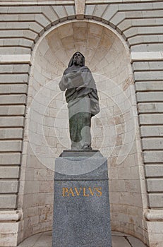 St. Paul statue of Almudena Cathedral. Madrid, Spain