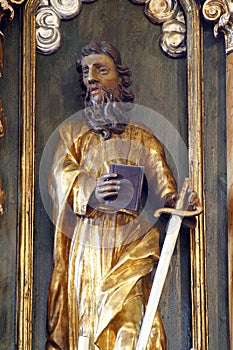 St. Paul, statue on the high altar in the church of St. Peter in Sveti Petar Mreznicki, Croatia