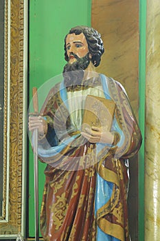 St. Paul statue on the main altar at the Church of the Visitation of the Blessed Virgin Mary in Gornji Draganec, Croatia