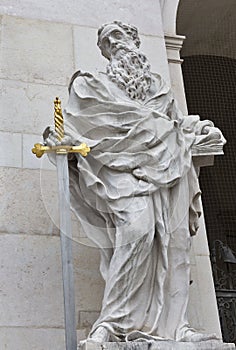 St. Paul statue, Salzburg Cathedral at Domplatz, Austria. photo