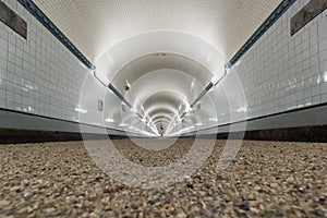 St. Pauli Old Elbe Tunnel after refurbishment in Hamburg, Germany