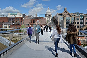 St Pauls Cathedral as view from Millennium Bridge