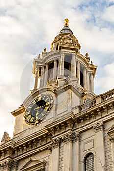 St Pauls Cathedral clock and clock tower.London, England