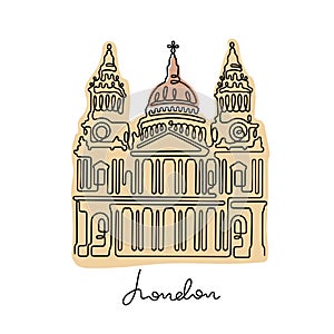 St. Pauls Cathedral, London vector illustration