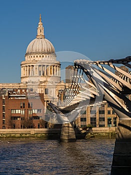 St. Pauls Cathedral and Millennium Bridge, London