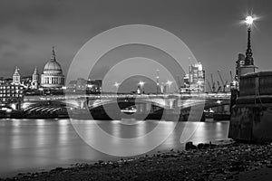 St Pauls cathedral and Thames in London