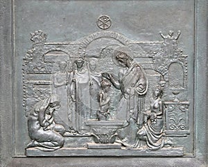 St Peter Baptizing in the Catacombs photo