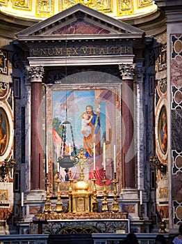 St Peter Basilica. Indoor view Italy Rome