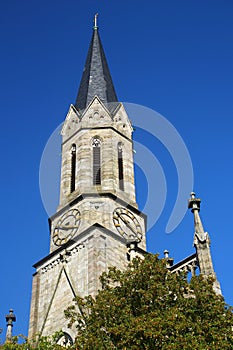 St. Peter and Paul church in Muenchberg town in Upper Franconia region of Bavaria, Germany