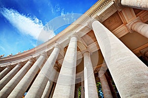 St. Peter's Basilica colonnades, columns in Vatican City. photo